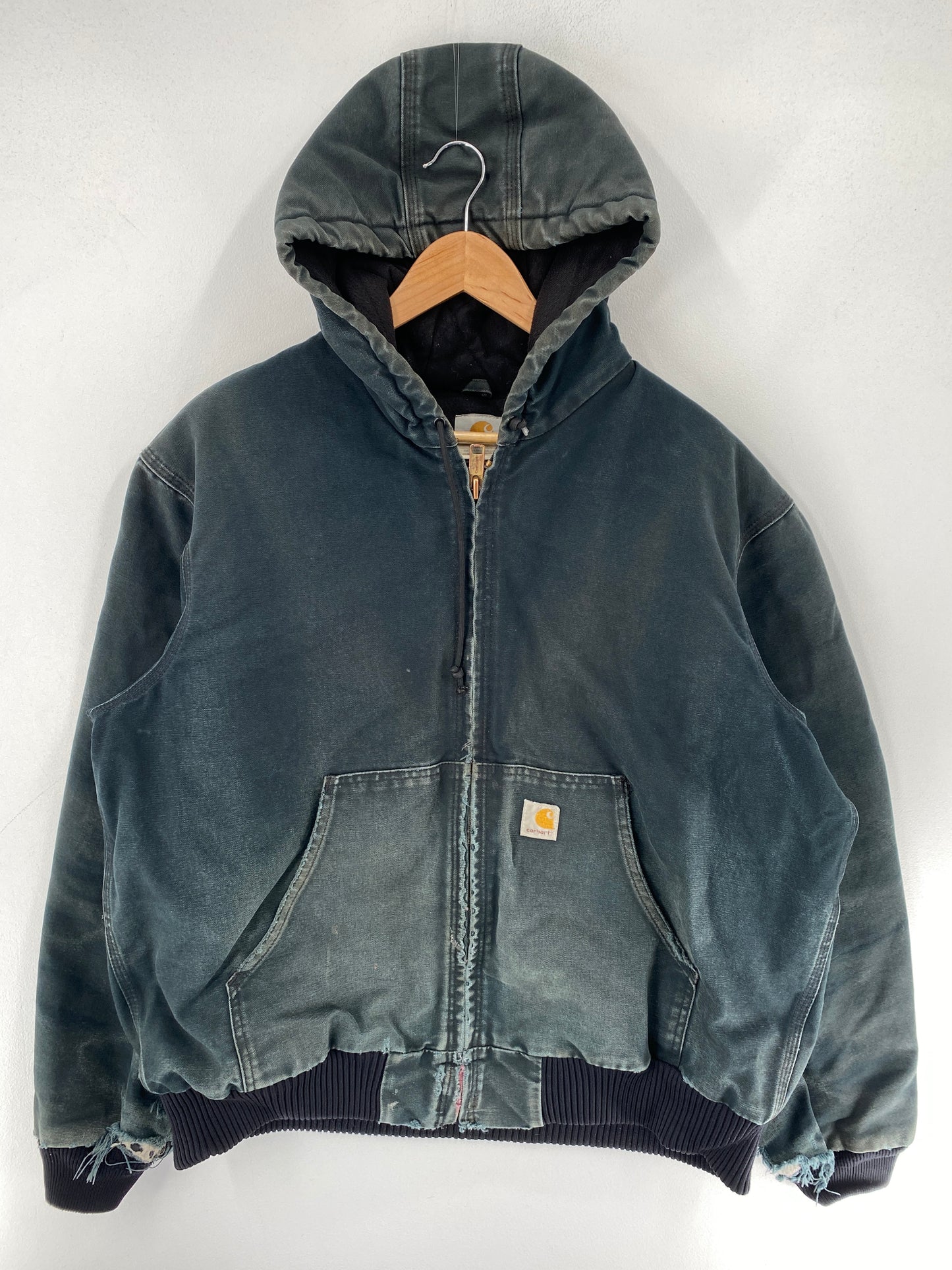 Vintage CARHARTT Size L Zip-Up Hoodie Duck Jacket / F5162J