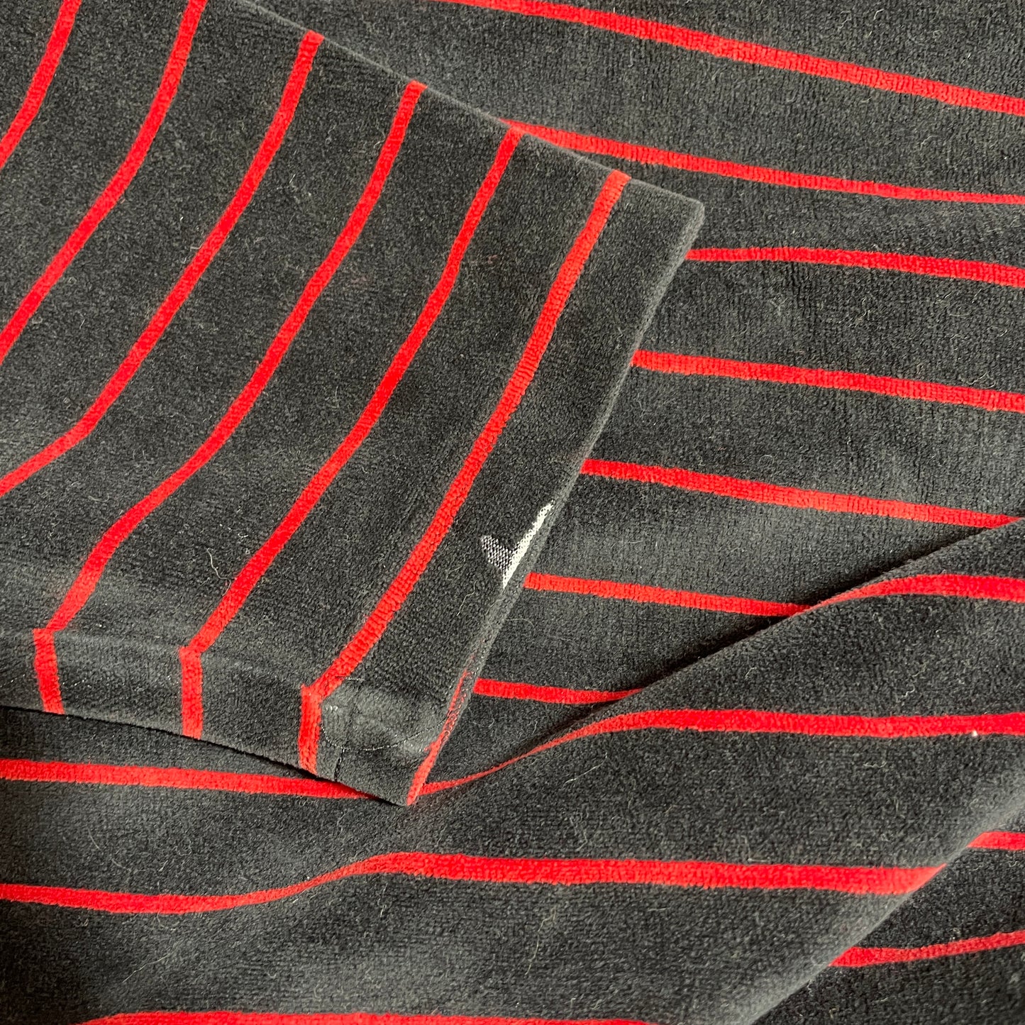 (M) 90’s TOMMY JEANS Striped Velour Long Sleeve T-shirt / A1325T