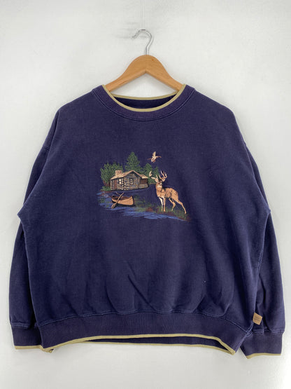 Vintage DEER Size L Animal Sweat-Shirt / G1575S