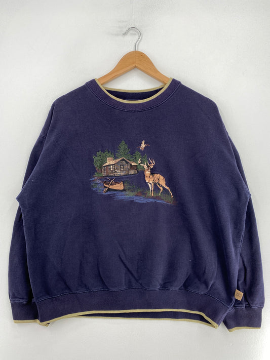 Vintage DEER Size L Animal Sweat-Shirt / G1575S