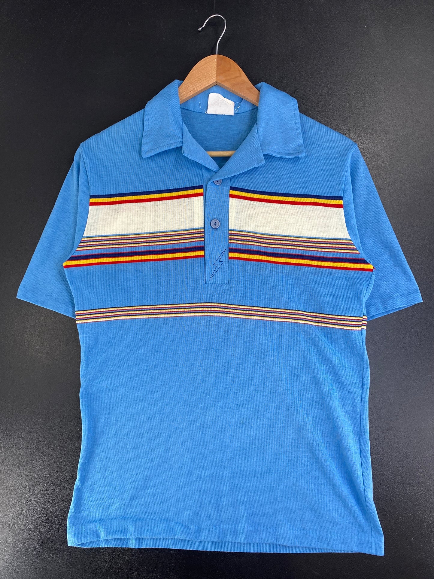 70’s Lightning Bolt Size No Tag (Approx.S) Polo Shirt / G2967B