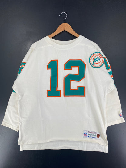 90's MIAMI DOLPHINS Made in USA Size L NFL Cotton Game-Shirt / F9863S