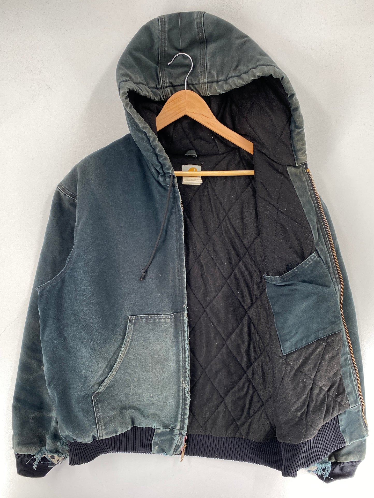 Vintage CARHARTT Size L Zip-Up Hoodie Duck Jacket / F5162J
