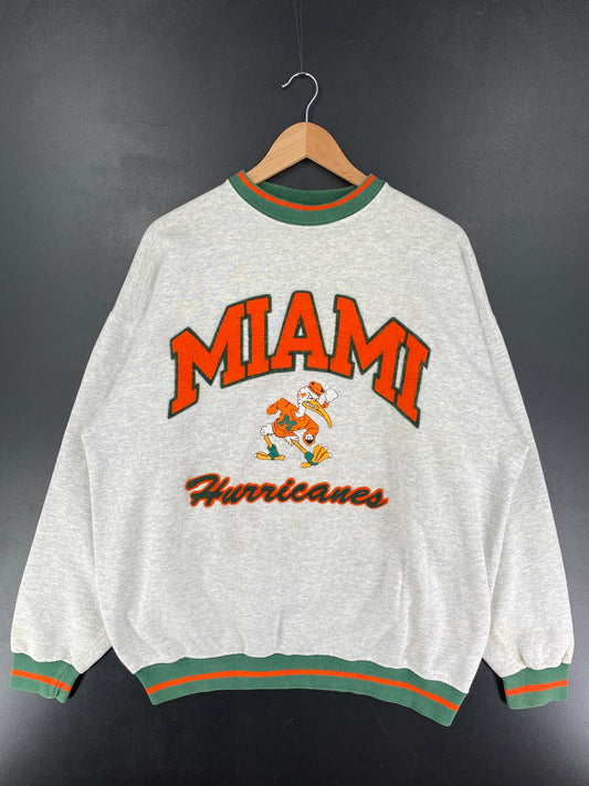 90’s MIAMI HURRICANES Size XL Vintage NFL Sweat-Shirt / F3416S