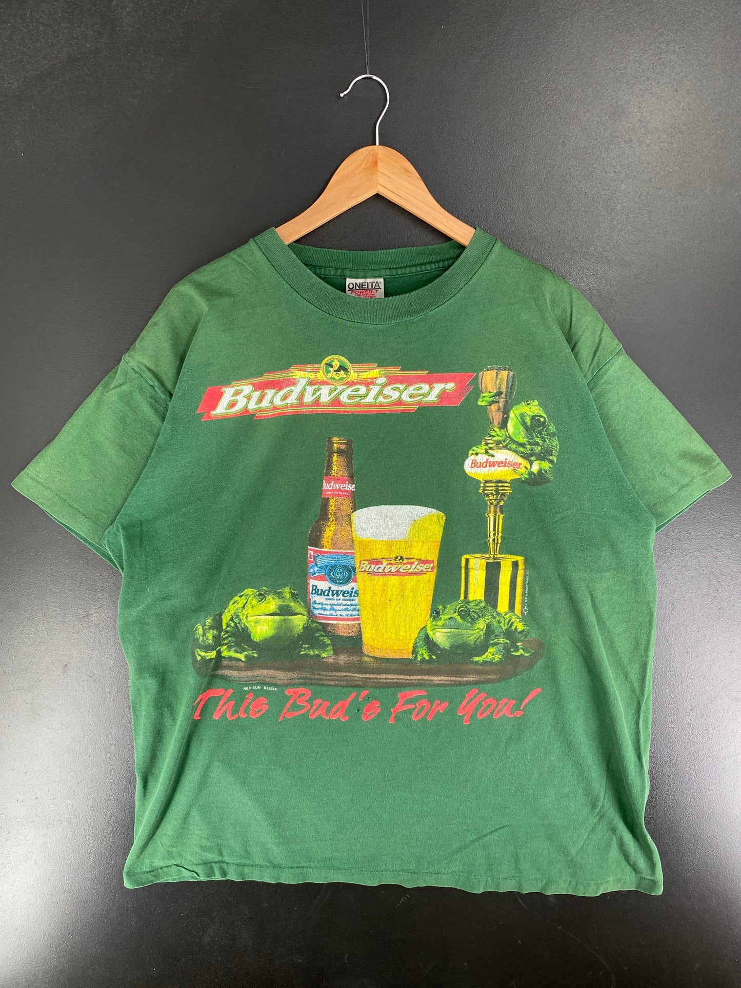90's BUDWEISER Made in USA Size XL Vintage T-Shirt / F9708T