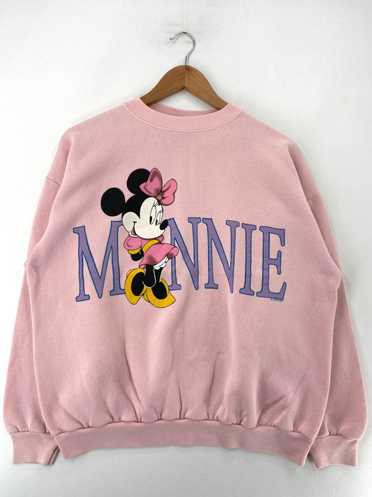 90's MINNIE Made in USA Size L Vintage DISNEY Sweat-shirt / F8852S