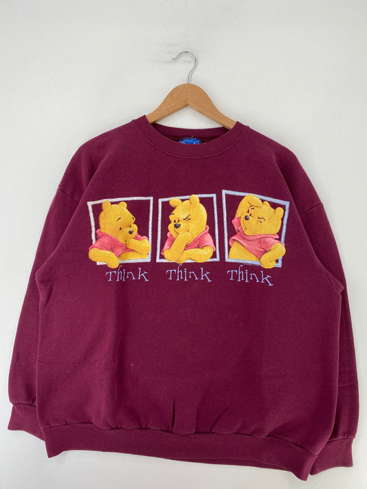 00' DISNEY WINNIE THE POOH Size No tag(Approx.XL) Vintage Sweat-shirt / G555S