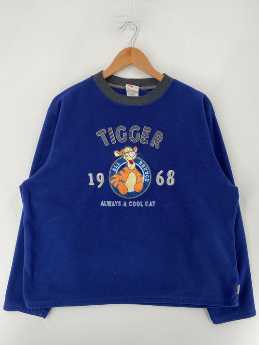 90's TIGGER Made in USA Size M Vintage DISNEY Fleece-shirt / F8850F