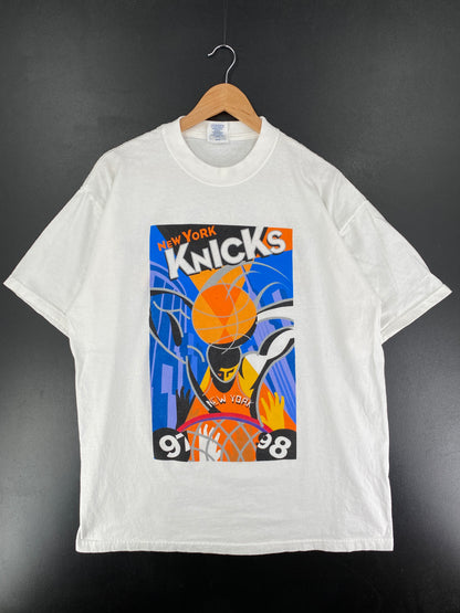 90's NEW YORK KNICKS Size XL Vintage NBA T-Shirt / F2602T