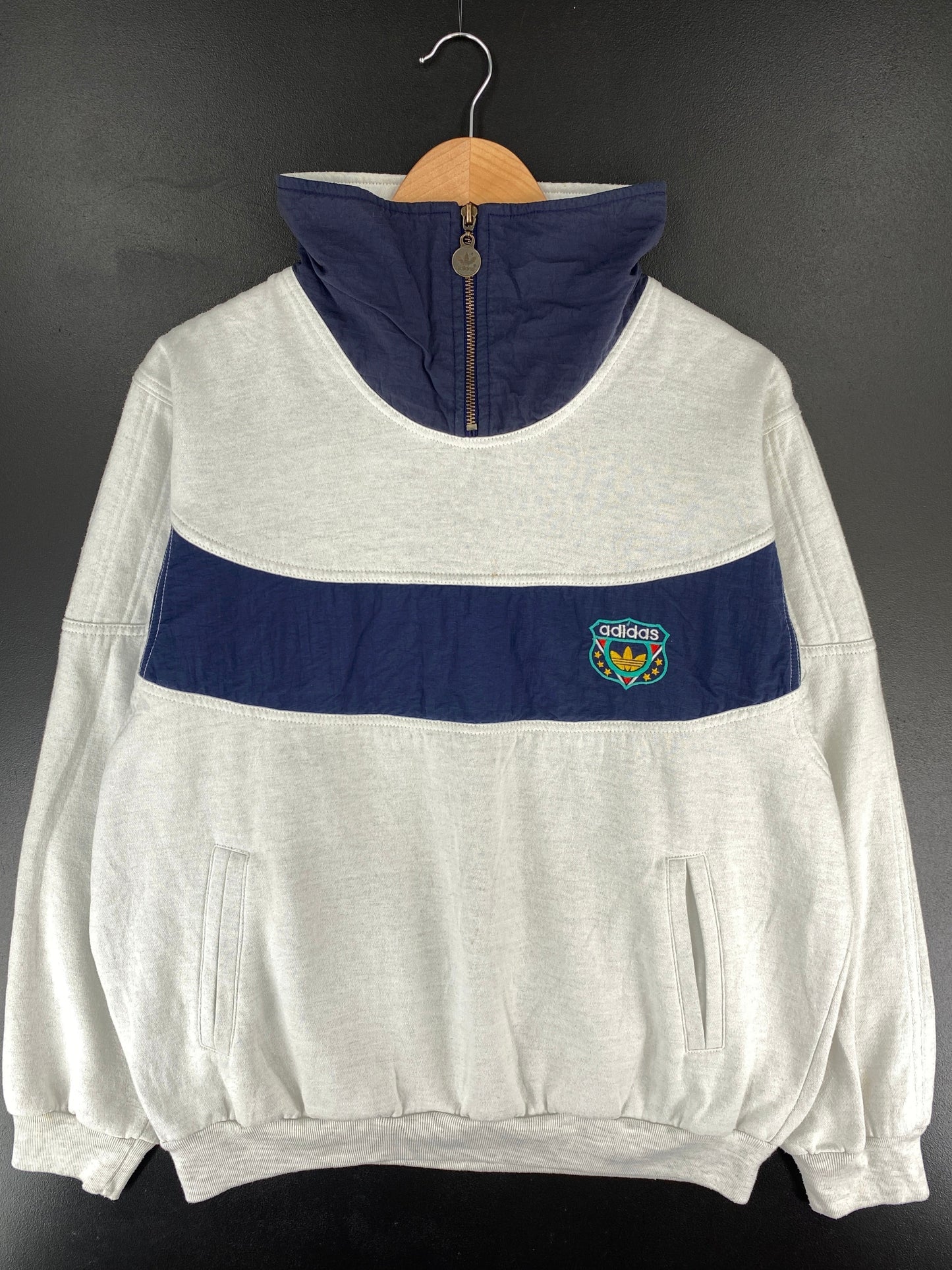 90's ADIDAS Size Approx XL Vintage Half-zip Sweat-Shirt / G3359S