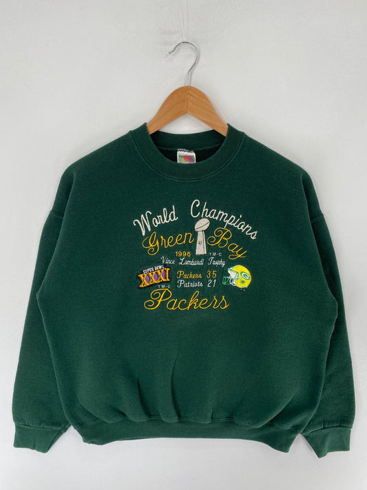 1996 GREEN BAY PACKERS SUPER BOWL Size L Vintage NFL Sweat-Shirt / F4854S