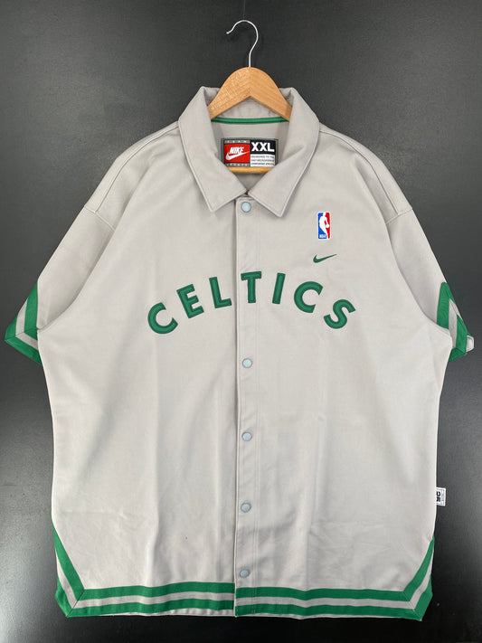 00' NIKE MINI SWOOSH BOSTON CELTICS Size XXL Vintage NBA Button-Down Shirt / G1775B