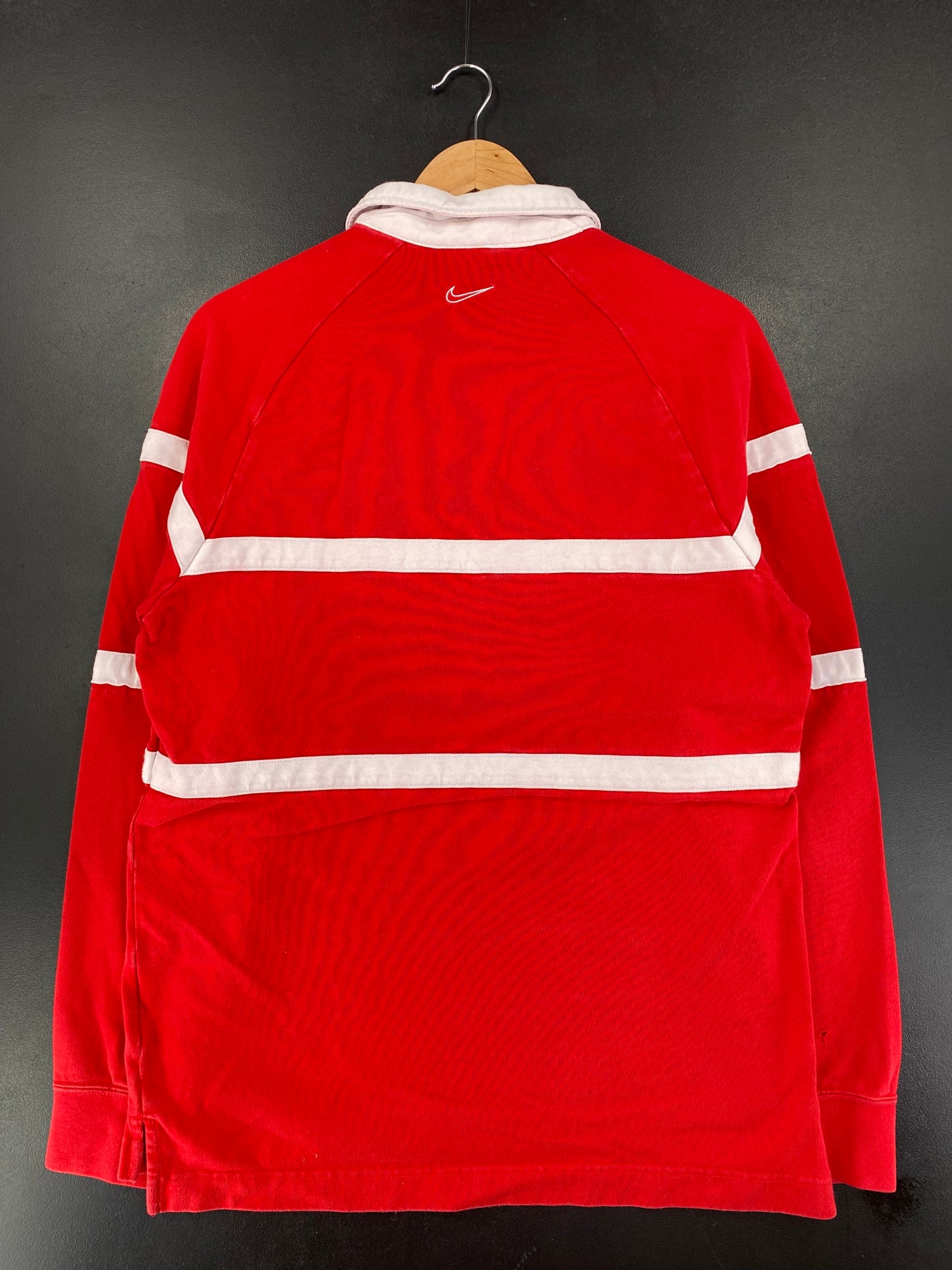 Vintage NIKE SWOOSH Size M Rugby-Shirt / G1894R