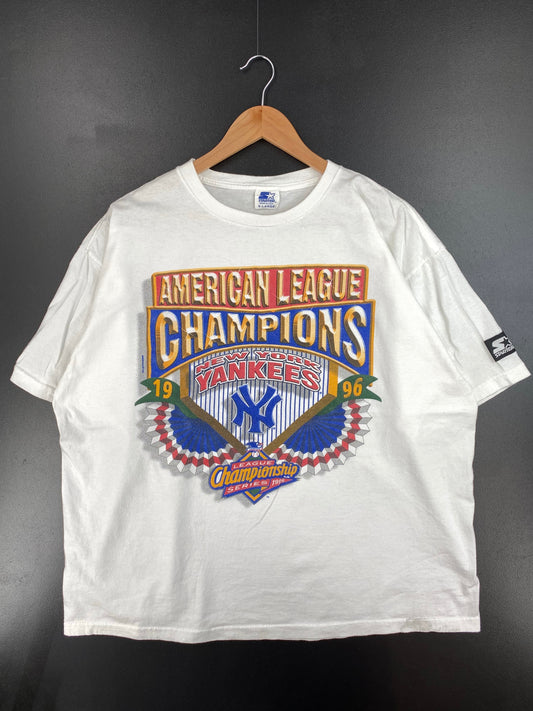 1996 STARTER x NEW YORK YANKEES Made in USA Size XL Vintage MLB T-shirt / F2887T