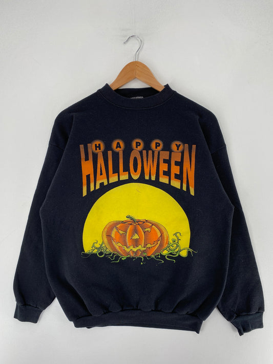 90's HALLOWEEN PUMPKIN Made in USA Size L Vintage Sweat-shirt / F3215S