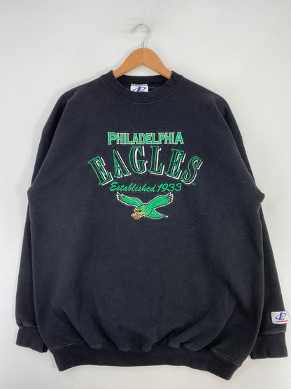 90's PHILADELPHIA EAGLES Size XL Vintage NFL Sweat-Shirt / G1032S