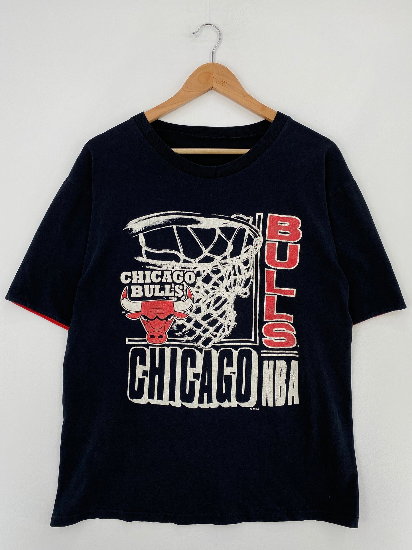 90’s CHICAGO BULLS Size No Tag (Approx.L) NFL T-shirt / F1884T