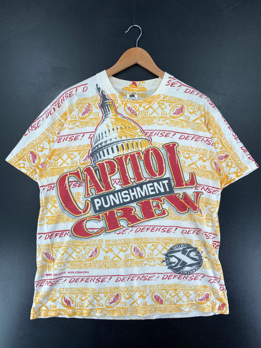 90's CAPITOL PUNISHMENT CREW Made in USA Size L Vintage T-Shirts / G3340T