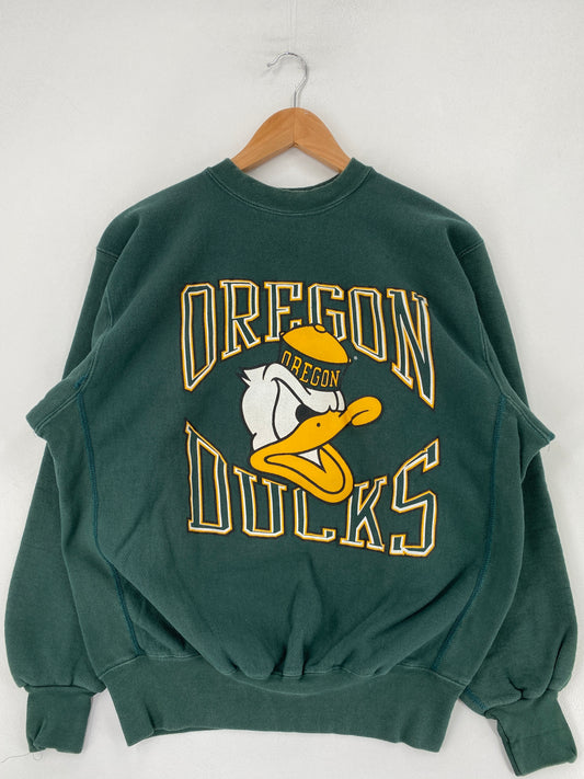 90's OREGON DUCKS Made in USA Size L Vintage College Sweat-shirt / F9123S