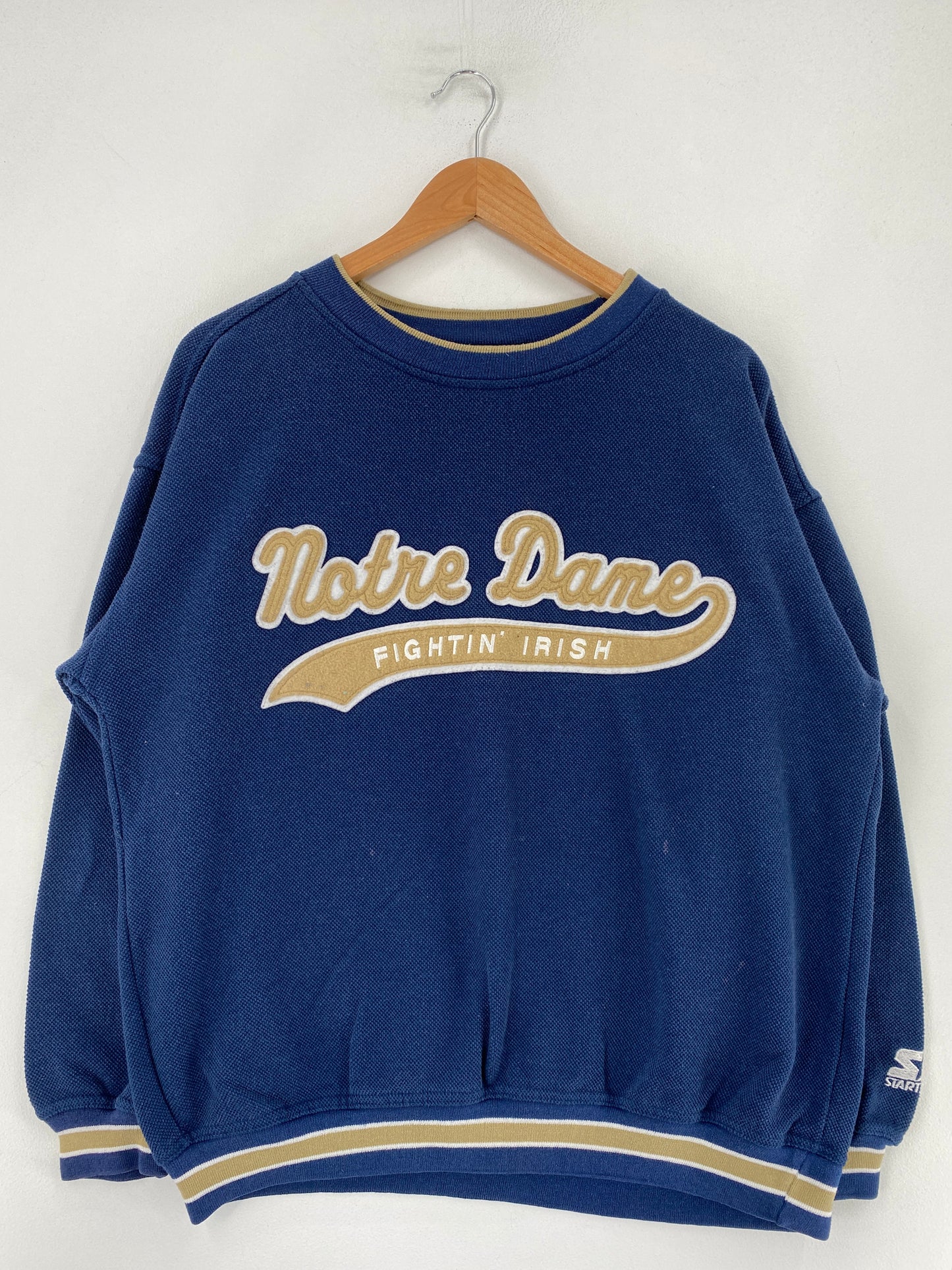 Vintage STARTER x NOTRE DAME Size L College Sweat-shirt / F9124S