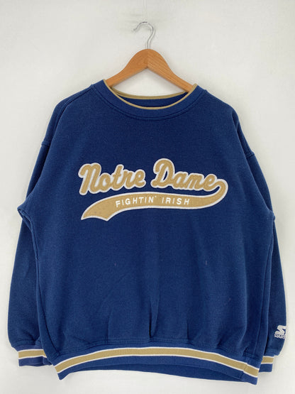 Vintage STARTER x NOTRE DAME Size L College Sweat-shirt / F9124S