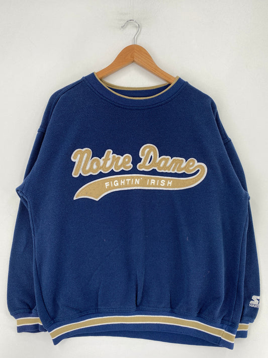Vintage STARTER x NOTRE DAME Size L College Sweat-shirt / F9124S