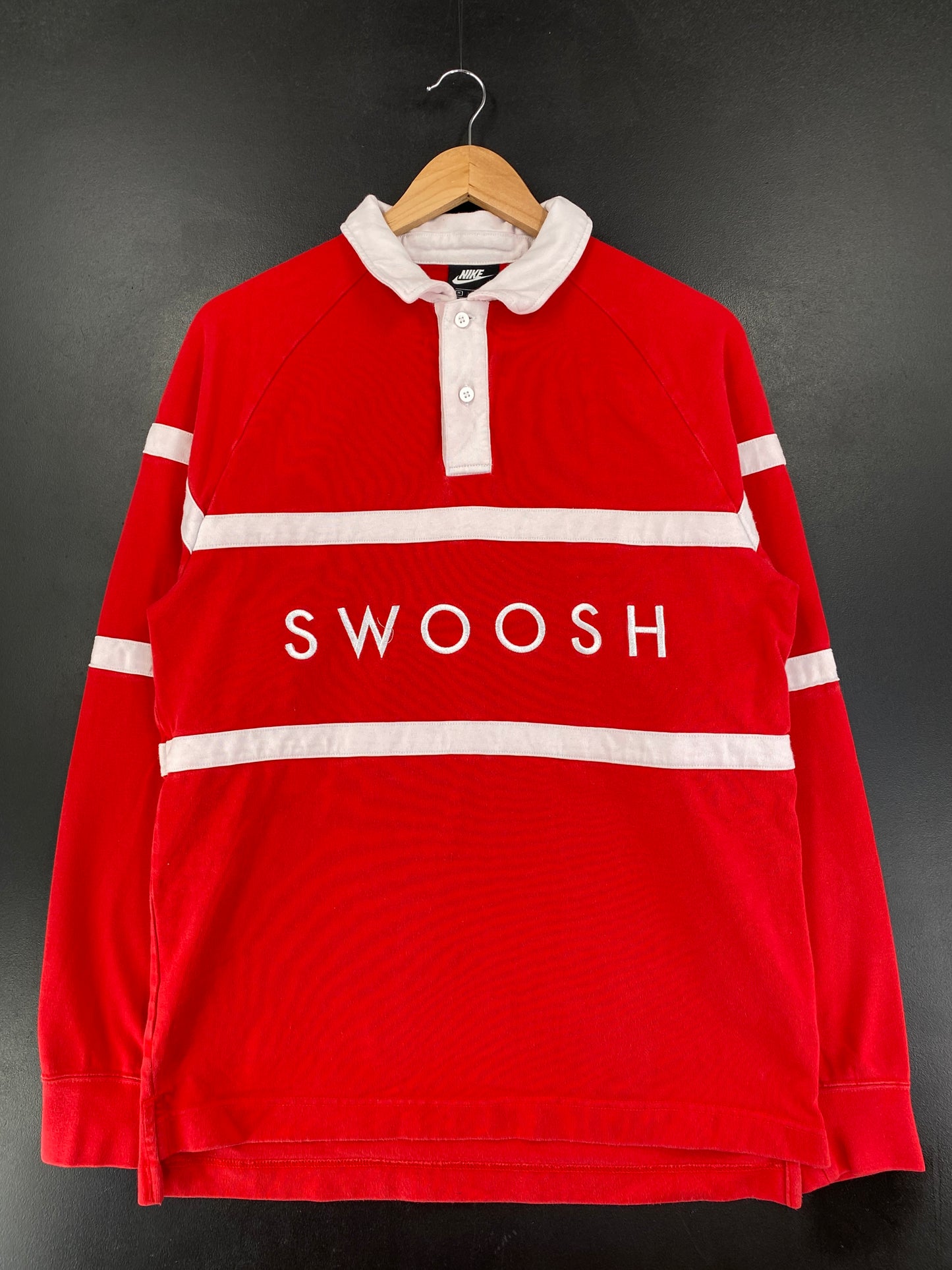 Vintage NIKE SWOOSH Size M Rugby-Shirt / G1894R