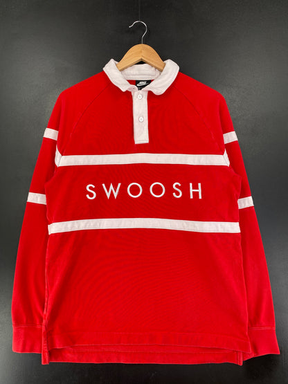Vintage NIKE SWOOSH Size M Rugby-Shirt / G1894R