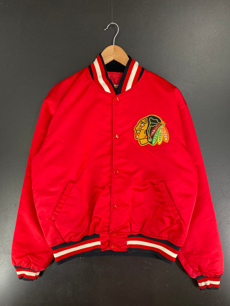 Vintage Chicago Blackhawks Starter Satin Bomber Jacket- XL