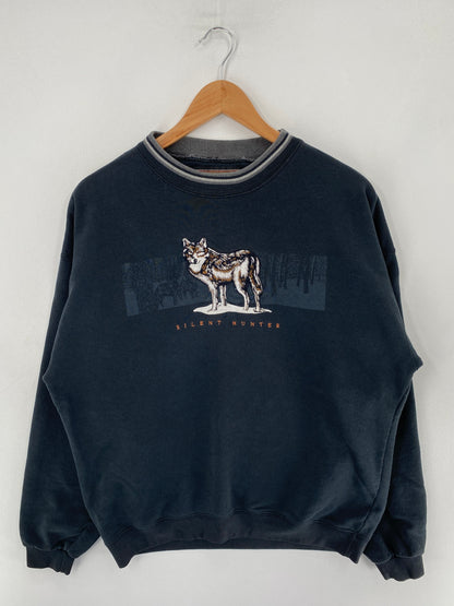 Vintage WOLF Size L Animal Sweat-Shirt / F4964S