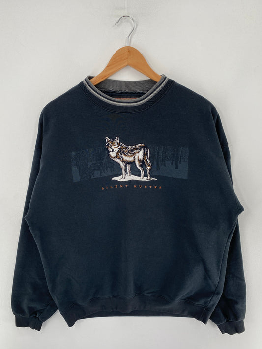 Vintage WOLF Size L Animal Sweat-Shirt / F4964S