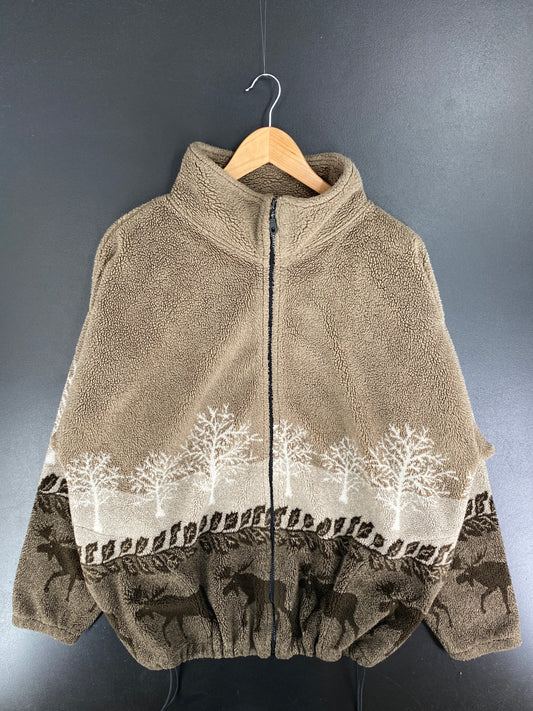 90's BLACK MOUNTAIN Made in USA Size XL Fleece Jacket / F3805J