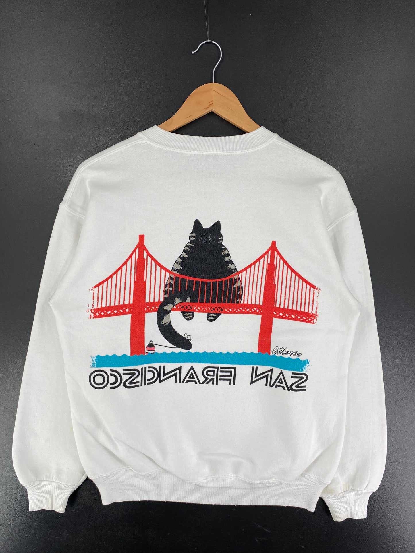 90's CAT SAN FRANCISCO Made in USA Size M Vintage Sweat-Shirt / F3414S