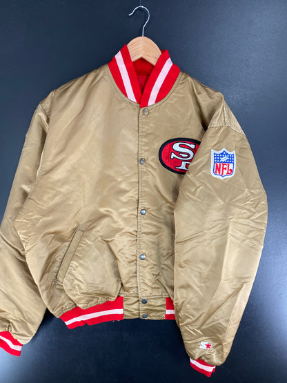 90's STARTER x SANFRANCISCO 49ERS Made in USA Size XL Vintage Nylon Jacket / F4983N