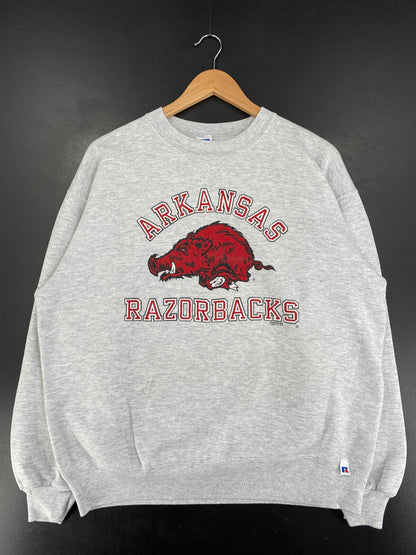 90's RUSSELL X ARKANSAS RAZORBACKS Made in USA Size XL Vintage College Sweat-shirt / G1374S