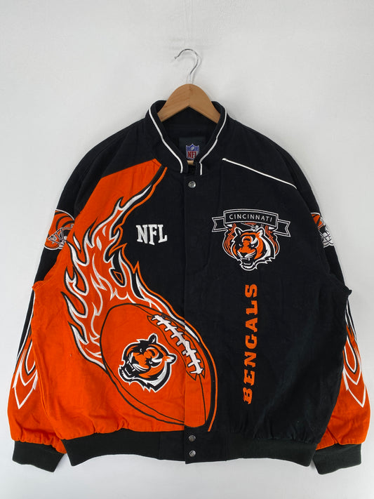 Vintage CINCINNATI BENGALS Size XL NFL Racing Jacket/ F4858J