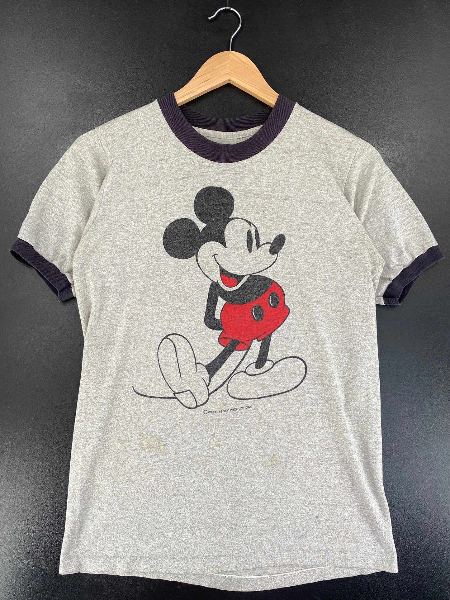 80’s DISNEY MICKEY Size No Tag (Approx.M) T-Shirts / G6245T