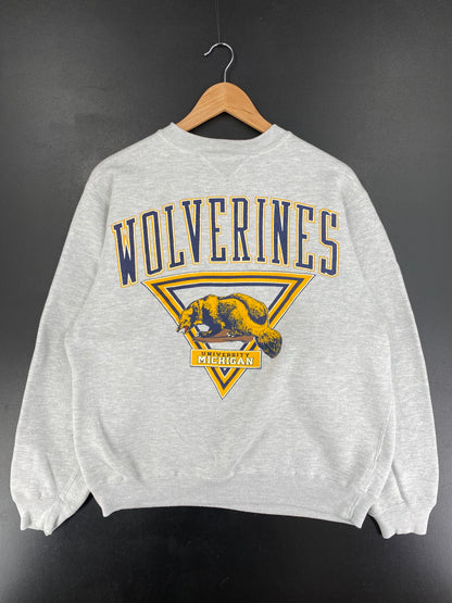 Vintage WOLVERINES MICHIGAN Size M College Sweat-Shirt / F1978S