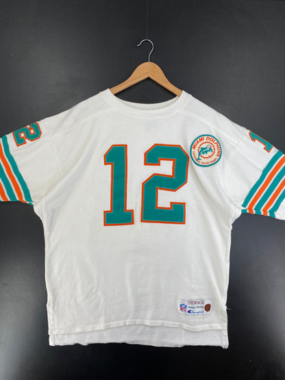 90’s Champion x MIAMI DOLPHINS Made in USA Size L Vintage NFL Cotton Game-Shirt / G2239S