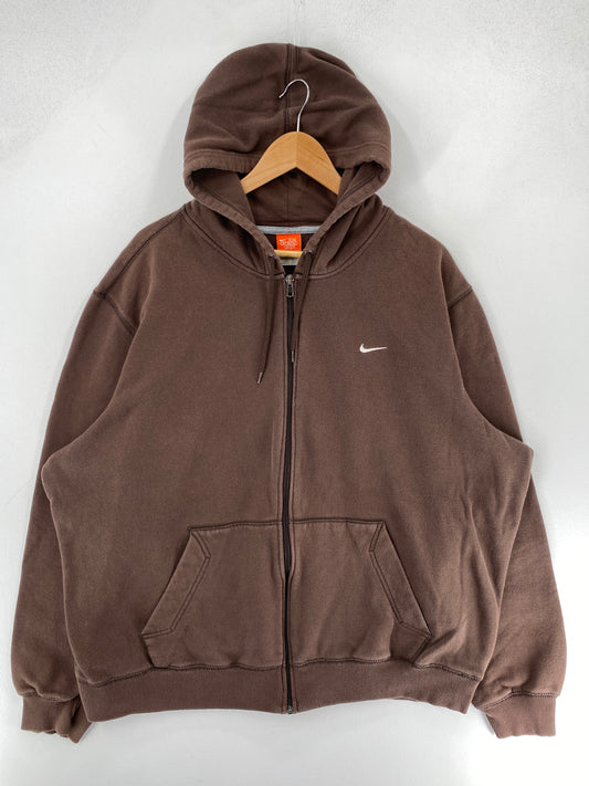 Vintage NIKE MINI SWOOSH Size XXL Hoodie Zip-Up Sweat-Shirt / F4043S