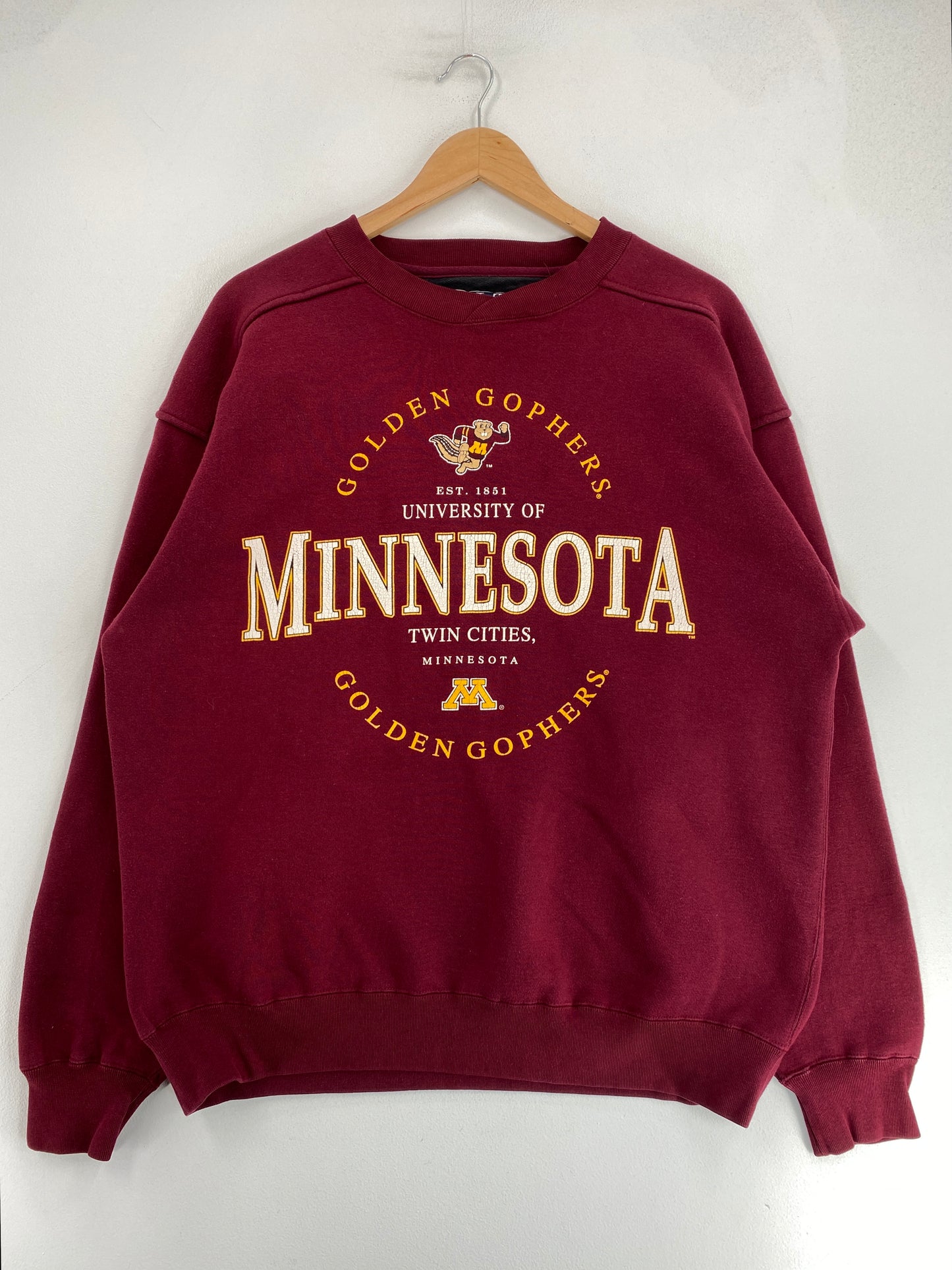 90’s MINNESOTA GOLDEN GOPHERS Size L College Sweat-Shirt / G2943S