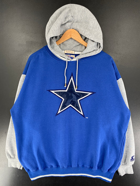 90's STARTER x DALLAS COWBOYS Size L Vintage NFL Hoodie Sweat-Shirt / G3455S