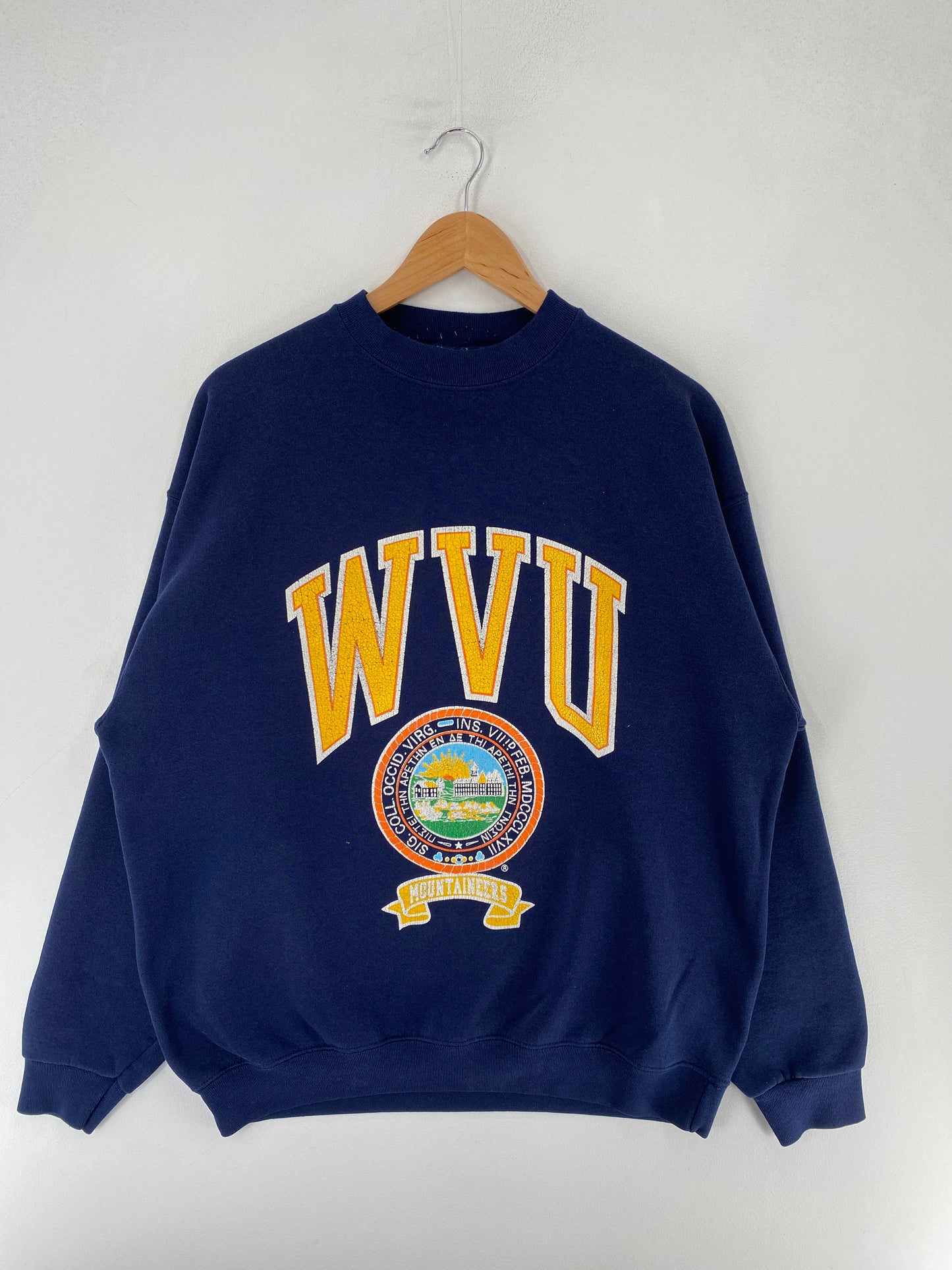 90's WVU Made in USA Size XL Vintage College Sweat-shirt / F3664S