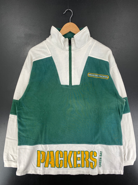 00' GREEN BAY PACKERS Size L Vintage NFL Half Zip Sweat-Shirts/ F9541S
