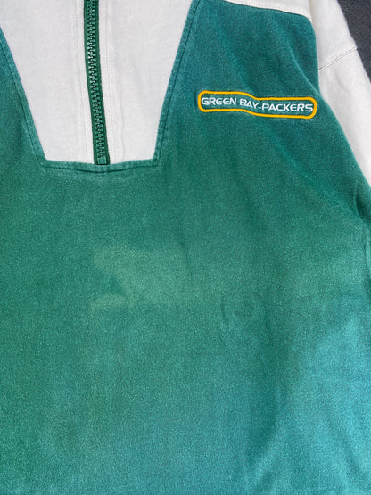 00' GREEN BAY PACKERS Size L Vintage NFL Half Zip Sweat-Shirts/ F9541S
