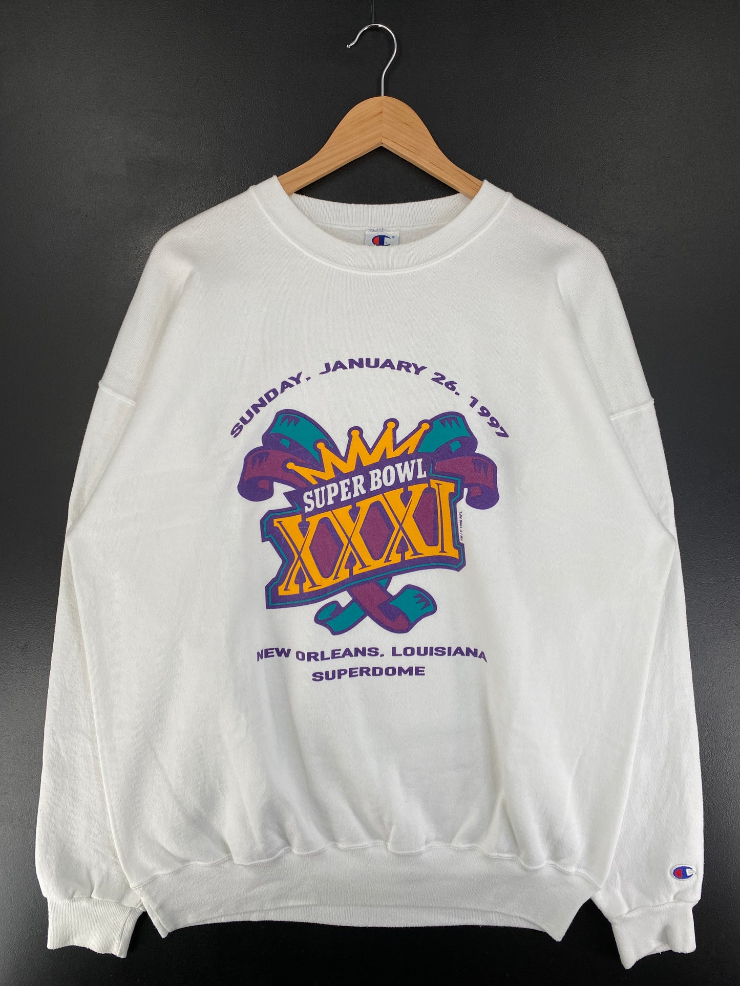 1996 SUPER BOWL Made in USA Size XL Vintage NFL Sweat-Shirt / G4103S