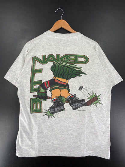 90's BUTT NAKED HOCKEY Made in USA Size XL Vintage T-Shirt / G324T