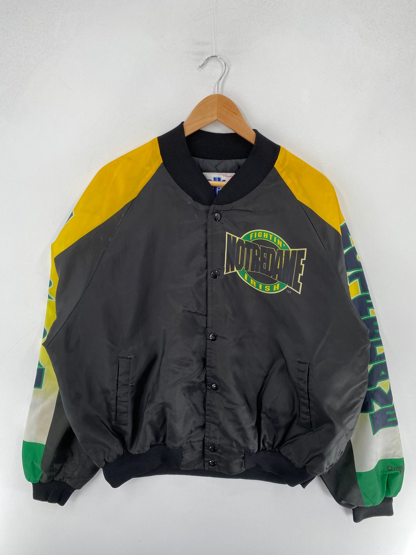 90's NOTRE DAME Made in USA Size XL Vintage Collage Nylon Jacket / F3803N