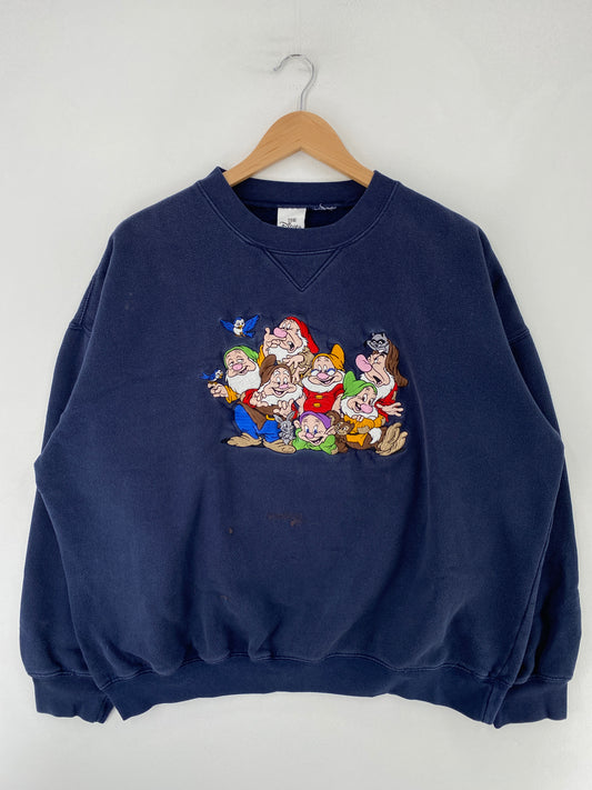 Vintage SEVEN DWARFS DISNEY Size No Tag (Approx.L) Sweat-shirt / G3696S