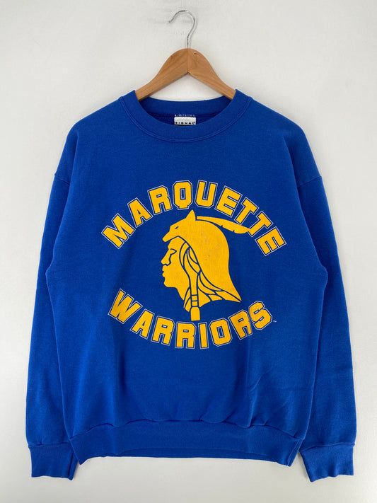 90's MARQUETTE WARRIORS Made in USA Size XL Vintage College Sweat shirt / G470S